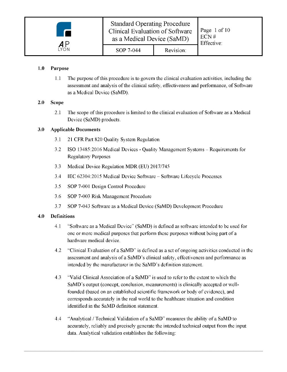 Clinical Evaluation of Software as a Medical Device - A. P. LYON