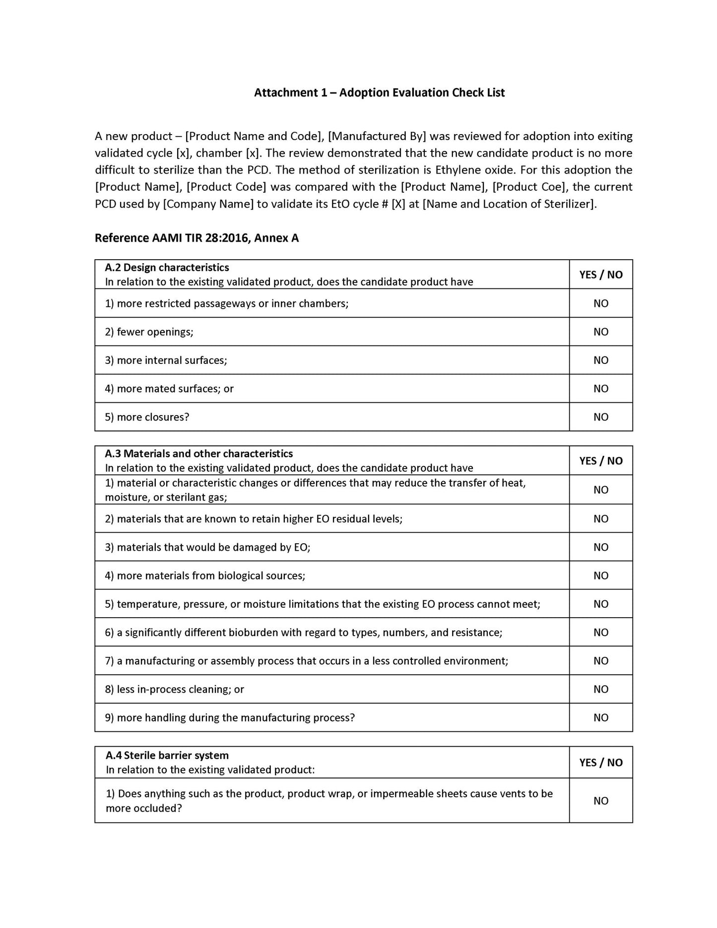 Ethylene Oxide Sterilization Adoption Protocol - A. P. LYON