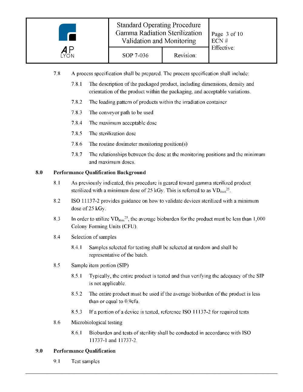 Gamma Radiation Sterilization Validation and Monitoring - A. P. LYON