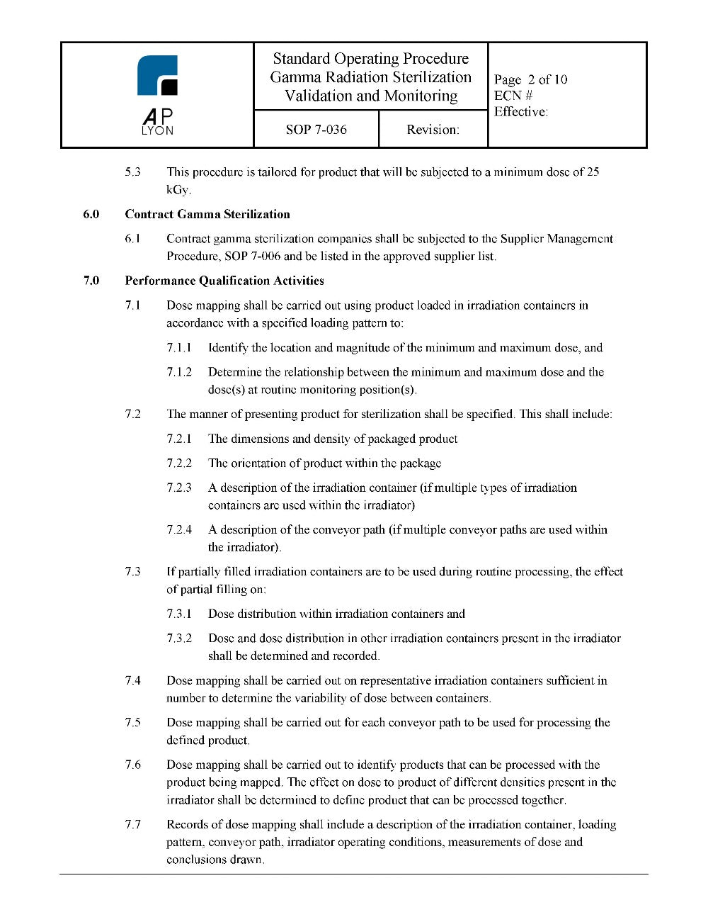 Gamma Radiation Sterilization Validation and Monitoring - A. P. LYON