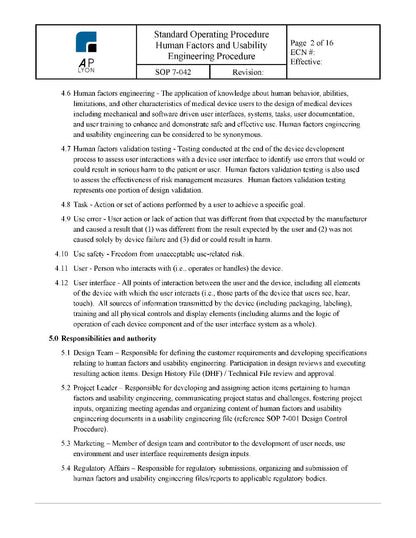 Human Factors and Usability Engineering Procedure - A. P. LYON