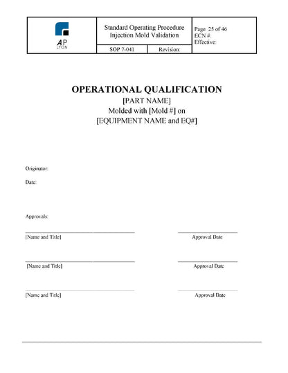 Injection Mold Validation - A. P. LYON