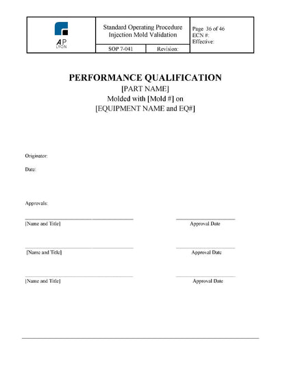 Injection Mold Validation - A. P. LYON