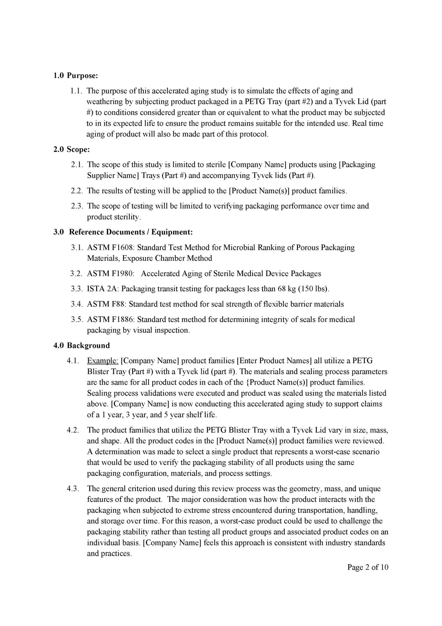 Medical Device Accelerated Aging Study - A. P. LYON