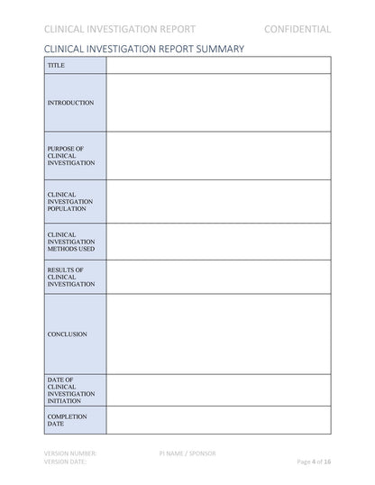 Medical Device Clinical Investigation Report - A. P. LYON