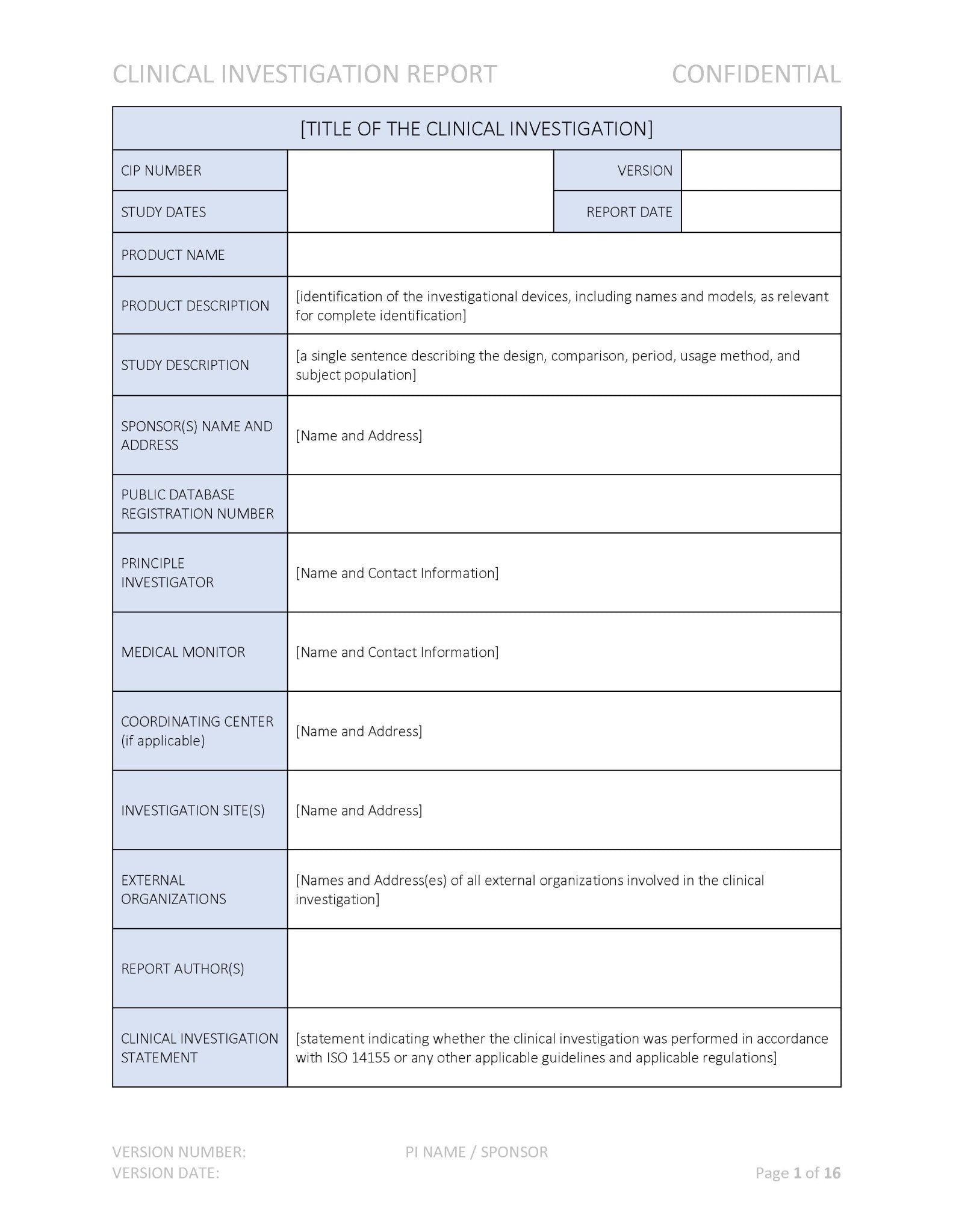 Medical Device Clinical Investigation Report - A. P. LYON