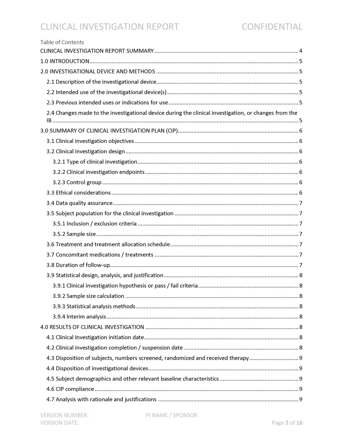 Medical Device Clinical Investigation Report - A. P. LYON