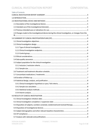 Medical Device Clinical Investigation Report - A. P. LYON