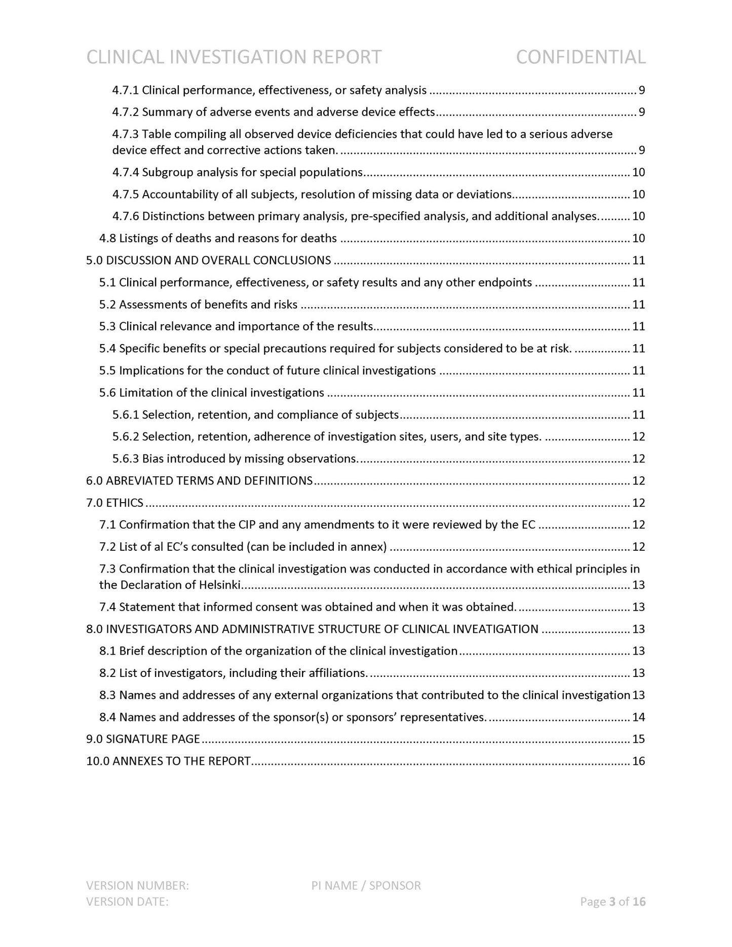 Medical Device Clinical Investigation Report - A. P. LYON