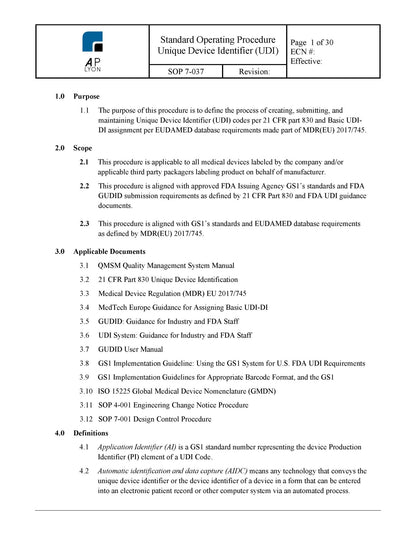 Medical Device Labeling Procedure Bundle - A. P. LYON