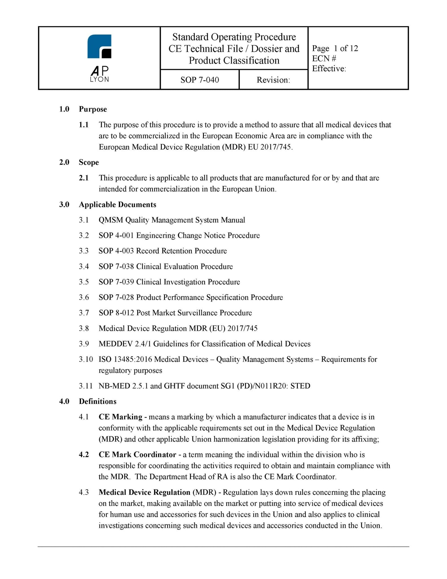 Medical Device Labeling Procedure Bundle - A. P. LYON