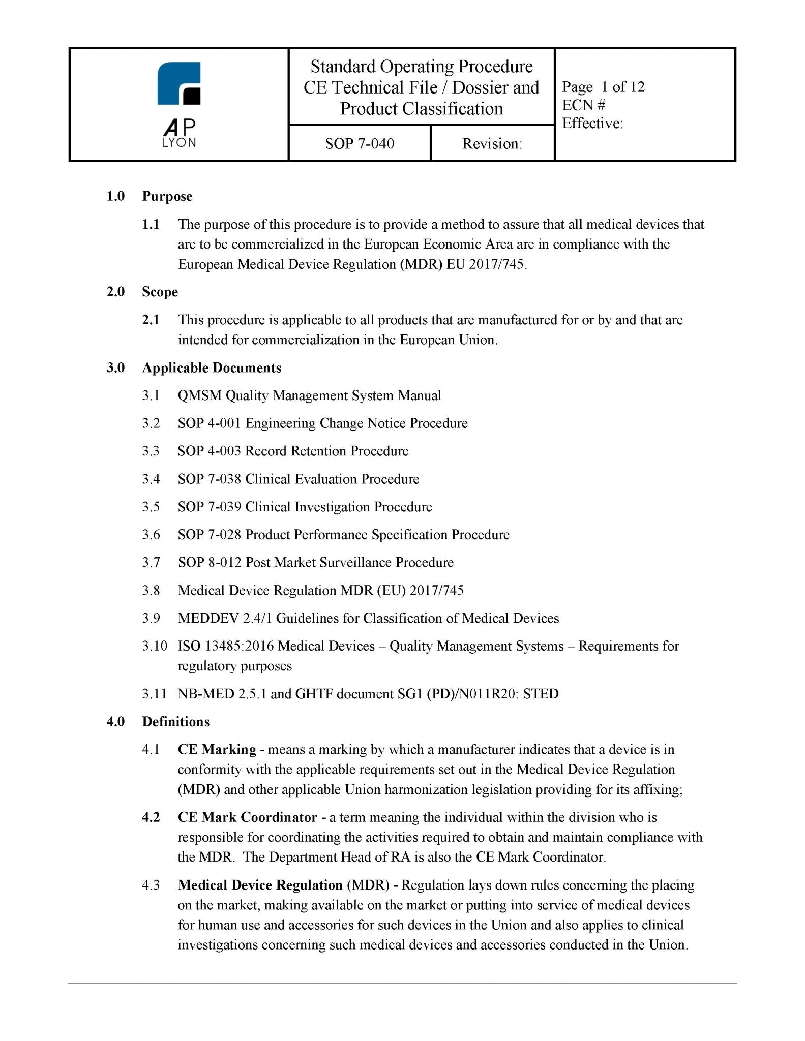 Medical Device Labeling Procedure Bundle - A. P. LYON