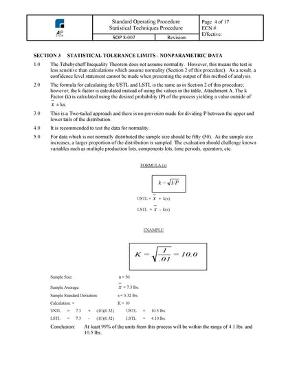 Statistical Techniques Procedure - A. P. LYON